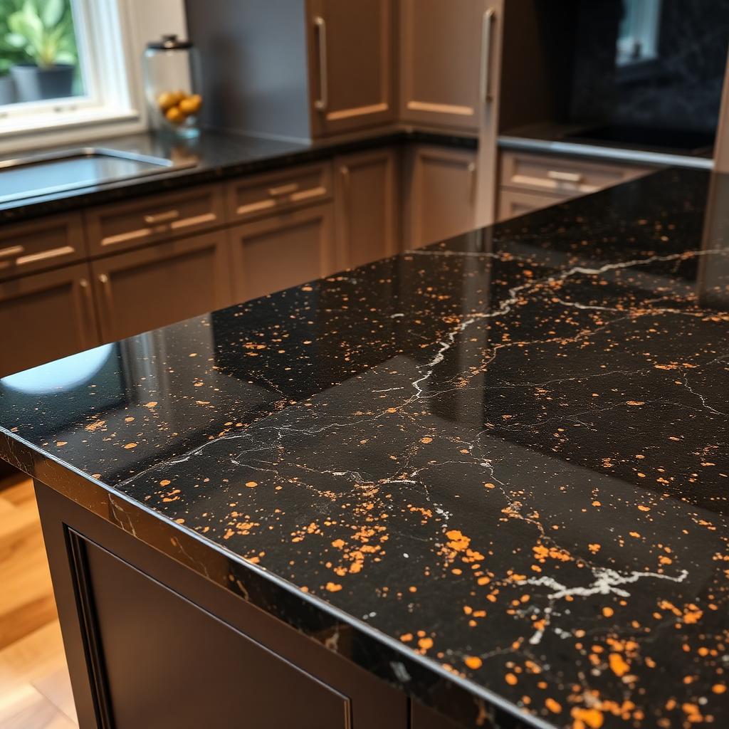 Cosmic Black granite countertop — Kitchen